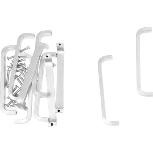 10x Door Drawer Pull Knob Cabinet Handle Hardware - Matte Silvery