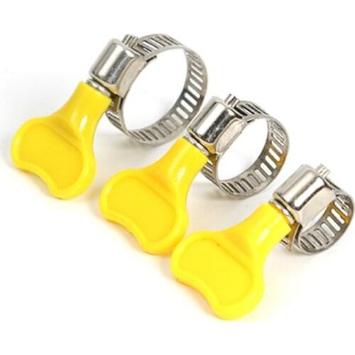 20 Pc/lot Pipe Clamp Fit 6mm O.D ~ 44mm O.D Tube Plastic Handle Stainless Steel Butterfly Hose Clamp Fuel Hose Hoop Pipe Clips