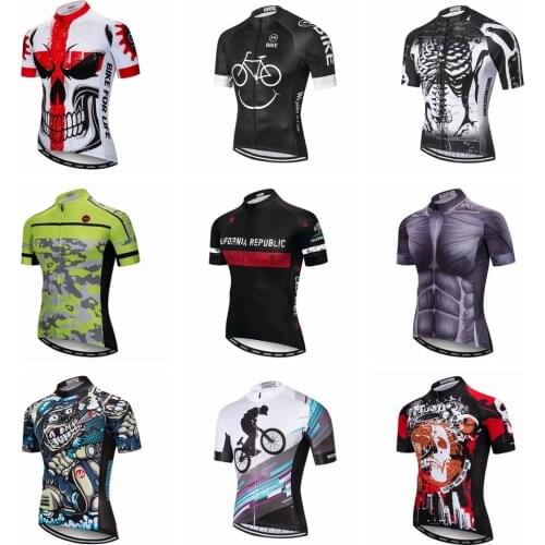 2020 cycling jersey Mens Bike Mountain MTB Shirts Short sleeve Team Maillot Ciclismo Top Summer wear Road clothing red Black