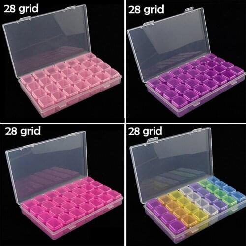 28 grid Dismountable diamond painting Accessories Diamond Embroidery Cases PP plastics Box Organizer Home Storage boxes