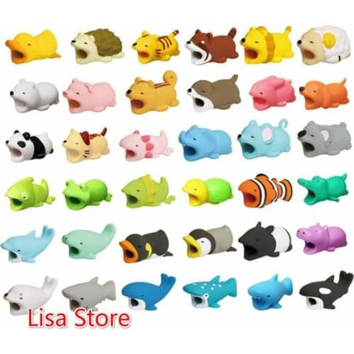 5pcs/lot Animal Usb Charger Cable Winder Protector for iPhone Android USB Cable Charger Protector Phone Holder Dropshipping