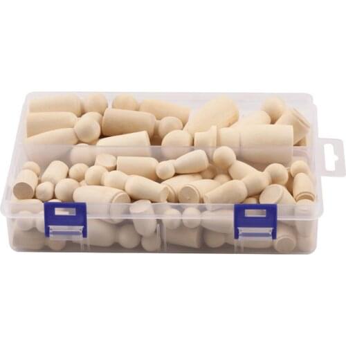 55pcs Solid Wood Peg Doll Bodies Boy Girl DIY Kids Toy Wedding Cake Topper Craft