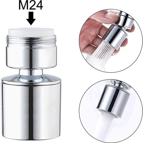 Kitchen Tap Aerator 360 Degree Rotate Swivel Faucet End Diffuser 24mm M24 Male Thread Adapter Chrome Water Faucet Aerator