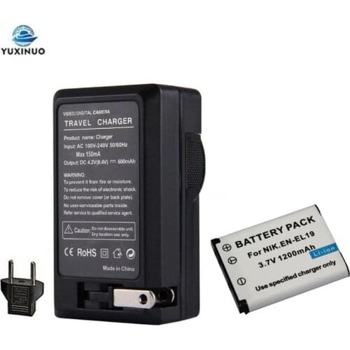 1200mAh EN-EL19 ENEL19 NP-BJ1 NPBJ1 Battery + AC Charger for Nikon Coolpix S2600 S2700 S3100 S3500 S4100 S4150 S4400 S5200 S6400