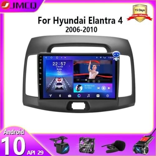 JMCQ Android 9.0 Car Radio For Hyundai Elantra 4 HD 2006-2010 Split Screen Player GPS Navigaion Multimedia Video Players Stereo