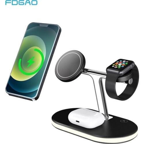 3 in 1 Wireless Charger Station Magnetic 15W Fast induction Charging Holder for iPhone 12 Pro Max Apple Watch 6 5 4 AirPods Pro