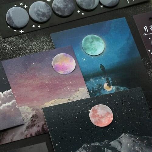 1 Piece Cute Moon Memo Pad Creative Sticky Notes Stationery Notepad Memo Paper Sticker Office School Supplies