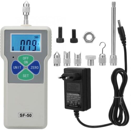 SF-50 Digital Force Meter Portable Push and Pull Tester Meter Digital Force Gauge 50N/5kg/11lb 100-240V EU Plug