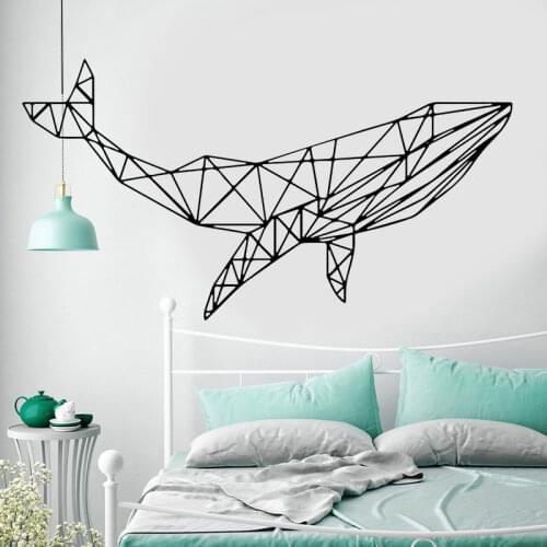 Geometric Whale Animals Wall Sticker Vinyl Art Home Decor For Living Room Bedroom Interior Decoration Mural Wall Decals 4021