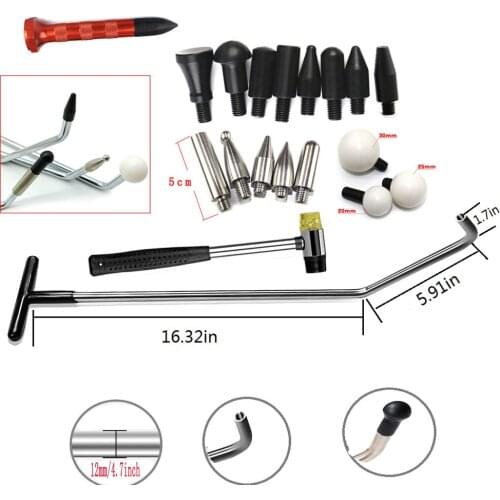 PDR Tools Paintless Dent Repair Tool Rods Tools Dent Puller Car Dent Removal with Replaceable Repair Head