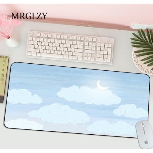 Vime 40X80 Anime Computer Keyboard Anti Slip Table Pad Desk Mats Kawaii Mousepad Fresh Sky Scenery Oil Painting Pc Gamer Carpet