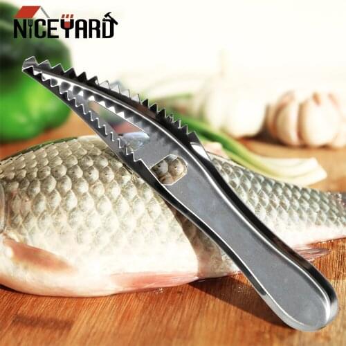 NICEYARD Stainless Steel Seafood Tools Scaler Brush Fish Scale Knife Fish Skin Scraper Fish Scale Planer Kitchen Accessories