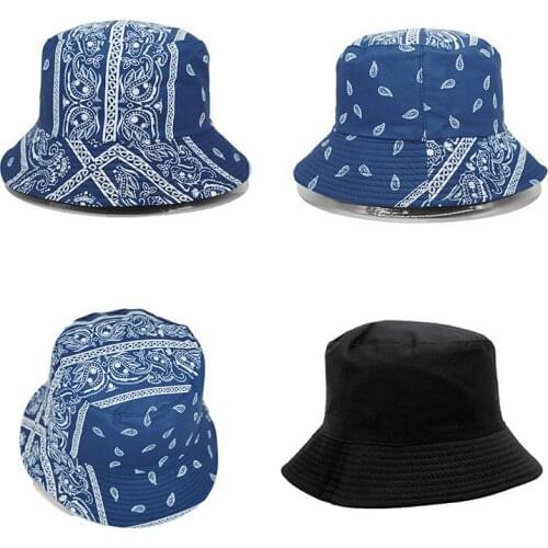 2021 New Fashion Vintage Print Bucket Hats Reversible Bob Chapeau Femme Hip hop Caps Gorro Men Fisherman Hat