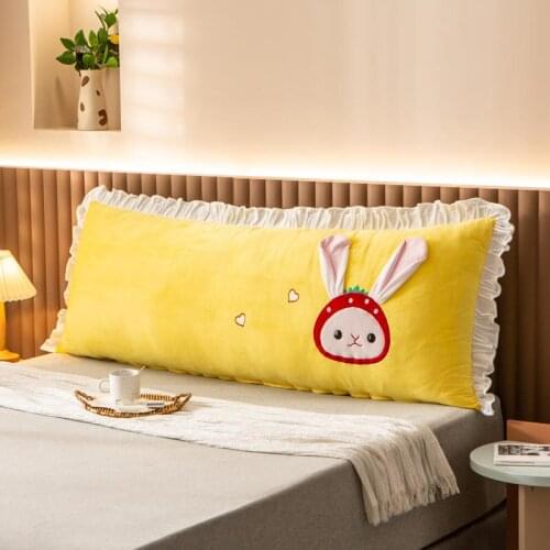 Super Soft Crystal Velvet Backrest, Cute Rabbit Bedside, Big Backrest Pillow or Sofa Cushion in Home and Hotel