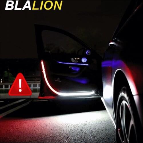 LED Car Interior Welcome Light Openning Door Warning Light Strobe Signal Lamp Strip Car Flash Lamp Auto Decorative Ambient Light