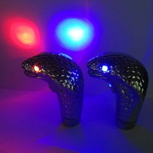 Universal Auto Car Manual Gear Shift Knob Stick Led Eyes Chrome Cobra Snake Cool Shift Lever Simulated Serpentine Killer