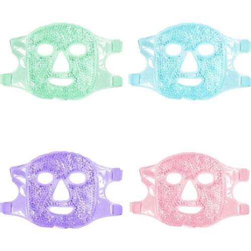 1PC Cold Gel Face Mask Ice Compress Blue Full Face Tools Relaxation Pack Pad With Mask Cold Care Fatigue Relief Cooling U9X4