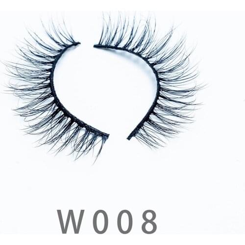10mm W08 3D Mink False Strip Lashes Natural Wispy Fluffy Dramatic Volume Fake Handmade Cruelty-Free Eyelashes Extension Tools