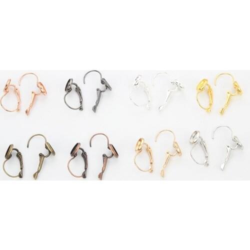 10Pcs French Ear Hook Cabochon Earring Setting Blank Earring Tray For Jewelry Making DIY Supplies Handmade inner dia 8-25 mm