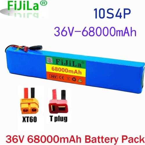 2021 new high power 36V battery 10S4P 68Ah 18650 battery pack 1000W 42V 68000mAh for Ebike electric bicycle with BMS