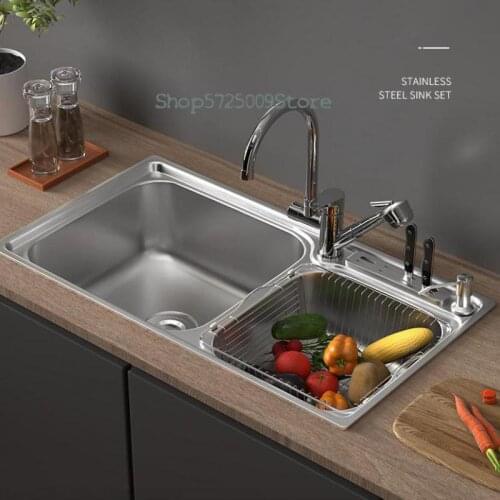 304 Thick Stainless Steel Sink Double Trough Set Kitchen Undercounter Sink Sink Sink Sink
