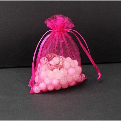 50pcs White Organza Bags Drawable Jewelry Pouch Gift Packaging Bag Candy Bag for Wedding Prom Party Decor 7*9/9*12/10*15cm