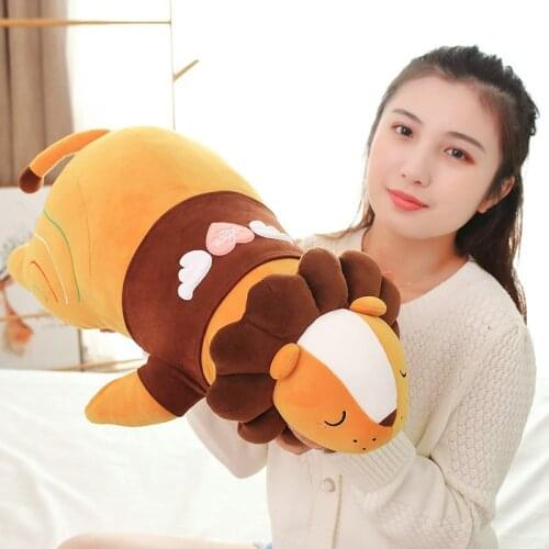 6 Styles Animals Pillow Cute Soft Plush Lion Toys Stuffed Cartoon Bear Panda Cloth Doll Sofa Cat Pig Cushion Kids Baby Gift