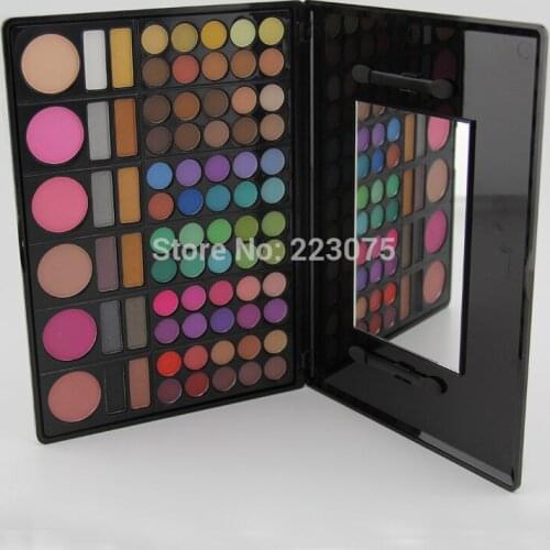 78 Colors Eyeshadow Palette Makeup Set 72 Color Eye shadow + 6 Blusher Natural