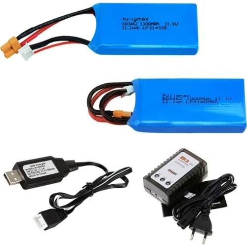 Lipo Battery with charger For XK X450 FPV RC Drone Spare Parts Accessories 11.1V 1000mah 3S Replace Battery for WLtoys X450 toys