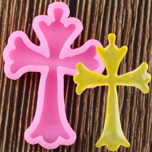 Shiny Keychains Cross Shape Silicone Molds DIY Jewelry keychain Mould Epoxy Resin Mold