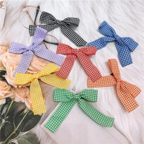 Oversized Butterfly Hair Pins For Girls Plaid Print Bow Hair Pins Hair Clips Baby Clip Toddlers Kids Hairpin Barrettes 2021 New