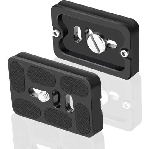 PU60 Quick Release Plate 2 Set Universal with 1/4'' Screw Mini QR Tripod Plates Adapter Compatible for Arca-Swiss DSLR Tripod