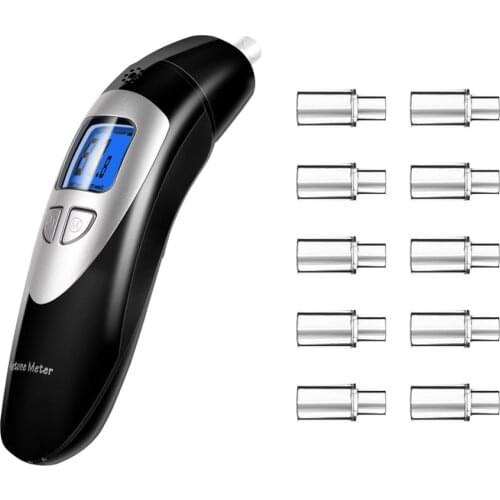 EEK-Brand Ketone Breath Analyzer Professional Grade Ketogenic Diet Tracing Ketosis Status with 10 Mouthpieces(Black)