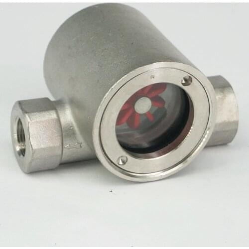 3/8" BSP Female SS304 Stainless Steel Window Sight Flow Indicator With Impeller