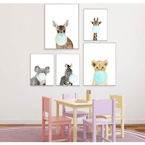 Baby Animal Zebra Girafe Canvas Poster Nursery Wall Art Print Painting Nordic Picture Children Bedroom Decoration