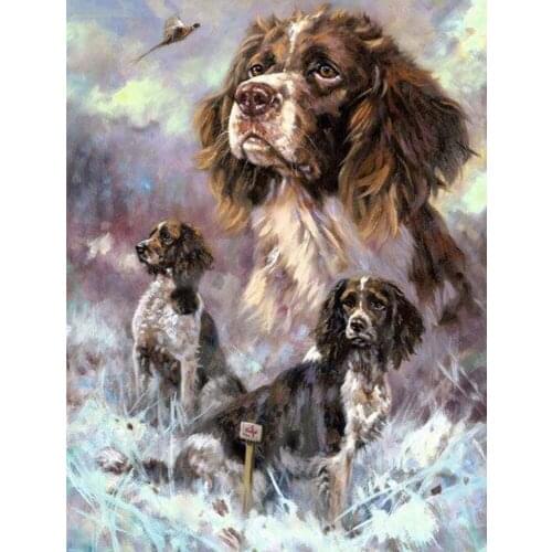 Full Square Round Mosaic DIY 5D Diamond Painting Water spaniel Diamond Embroidery animal crystal Christmas Home Decoration DF15