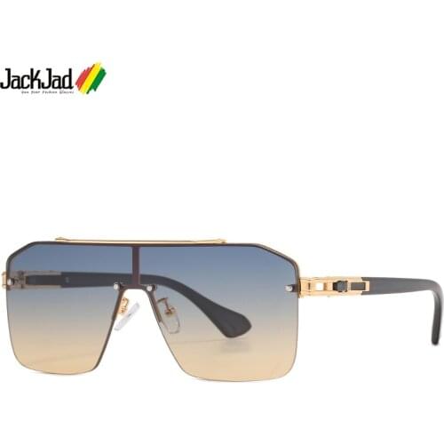 JackJad 2021 Fashion Square Metal Shield Style Gradient Sunglasses For Men Vintage Brand Design Sun Glasses Oculos De Sol DT135