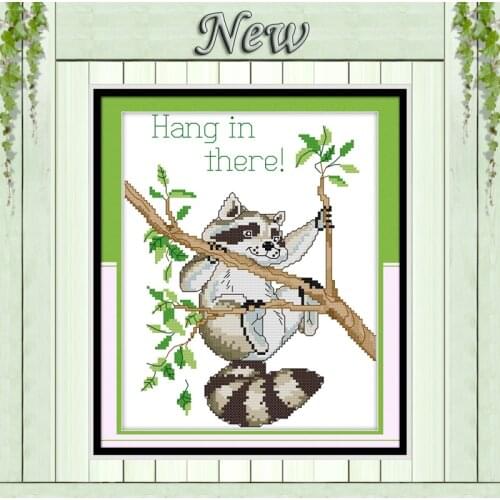 Hanging and thinking cat Counted Printed on canvas DMC Needlework Kits Embroidery Sets 14CT 11CT DIY Cross Stitch decor painting