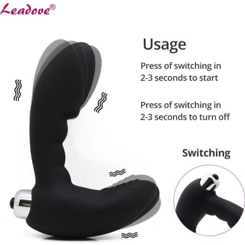 Multi Speeds Waterproof Prostate Massage Anal Plug Vibrator Butt Anal Vibrating Masturbation Erotic Sex Toys for Men GS0209