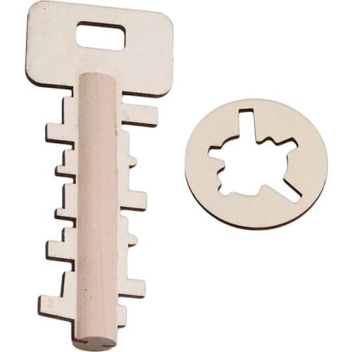 New Novelty Key Unlock Puzzle Intelligence Educational Toys Puzzles Pre-school Wooden Kids Babies Children Toys