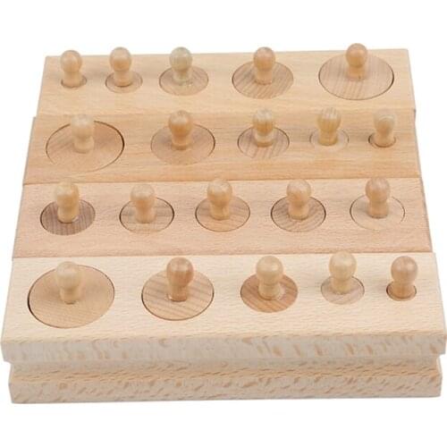 Montessori Educational Wooden Toys For Children Cylinder Socket Blocks Toy Baby Development Practice And Senses