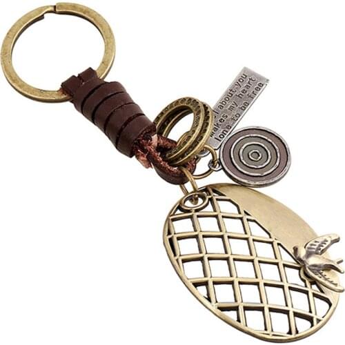 Charm Vintage Copper Alloy Sparrow Bag Keychains Punk Men Pendant Car Key Chain Ring Holder Novelty Women Accessories Gift FY054