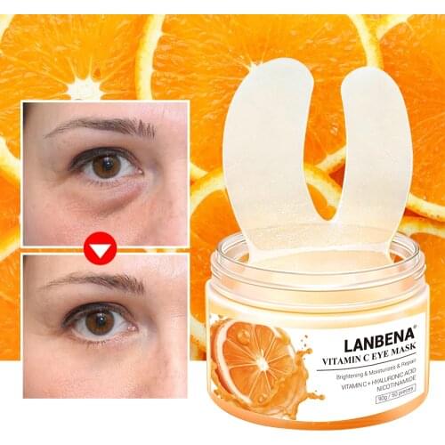 LANBENA Vitamin C Eye Mask Eye Patches Serum Remove Eye Bag Eye Lines Improve Dark Circle Firming Brighten Lifting Repair 50PCS