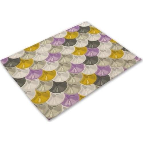 Mermaid Scales Placemat Geometric Placemat Coaster Table Decoration Mat Kitchen Posavasos Manteles individuales Onderzetters
