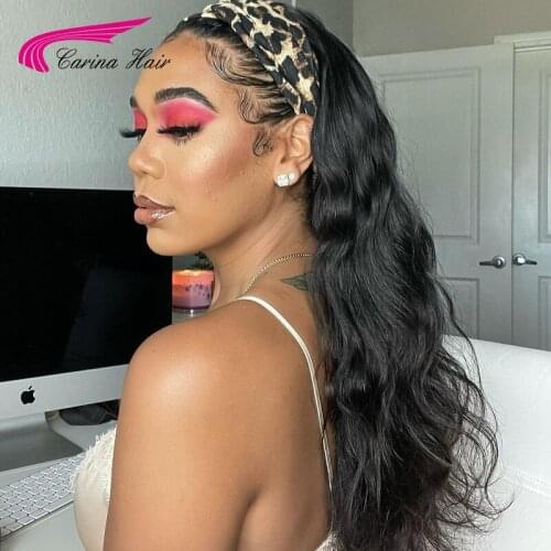 Headband Glueless Loose Wave 150Density 12-30''NaturalWigs For Women Human Hair Wigs Brazilian Half Wigs for Women With Headband