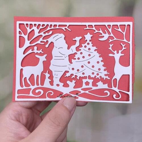 Santa Claus elk snowflake frame DIY Craft Metal Cutting Die Scrapbook Embossed Paper Card Album Craft Template Stencil Dies