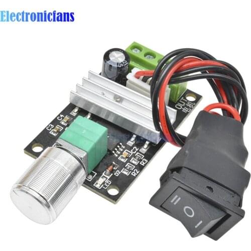DC 6V 12V 24V 3A 80W PWM Motor Speed Control Adjustable Reversible Switch Regulator Board Governor Controller Module LED