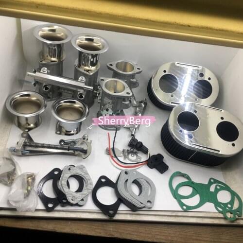 SherryBerg set of 40dcoe 40 dcoe 40mm Twin Throttle Bodies+TPS+air horns+air filter+linkage FOR Weber/Dellorto/Solex DCOE/DHLA