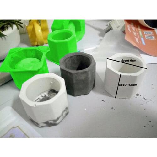 Silicone Mould Creative Geometric Polygonal Concrete Flower Pot Vase Mould Office Decoration DIY Clay Cement Silica Mold