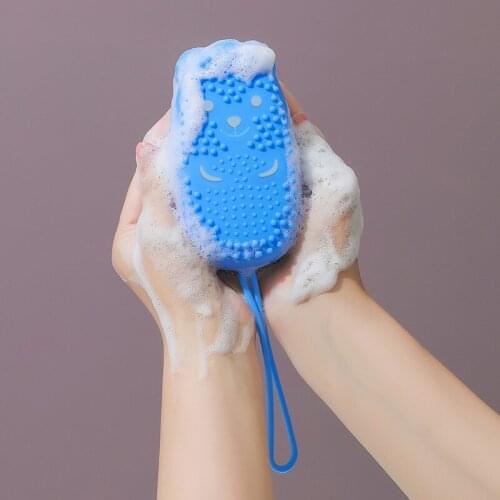 Silicone sponge bath towel, bubble bath brush, scrubbing artifact, strong mud rubbing household sponge bath brush